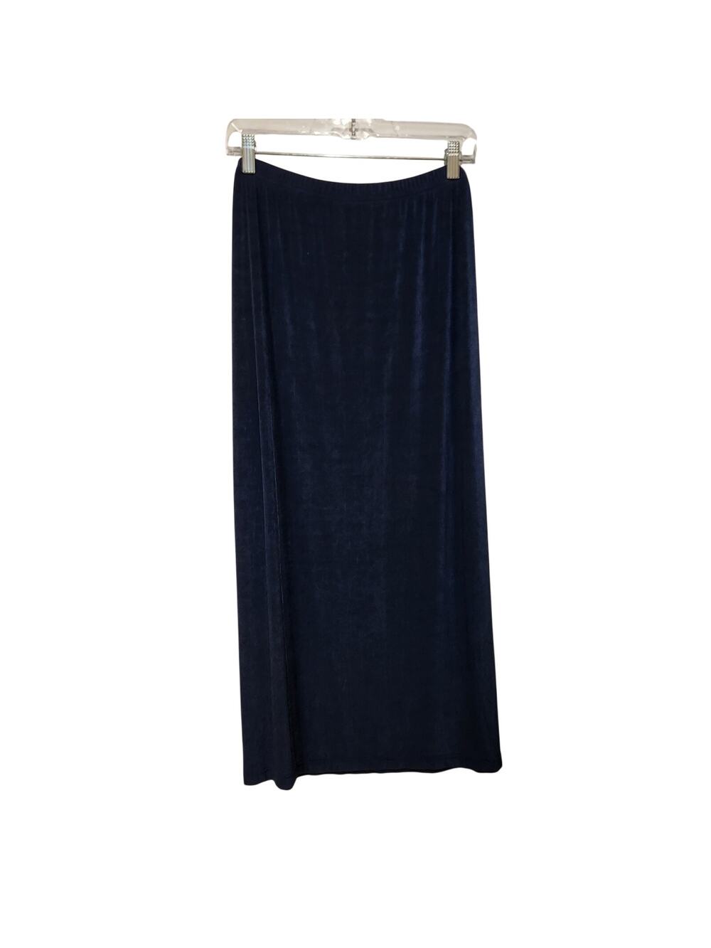 Vintage Venezia Navy Blue Elastic Waist Pull On Straight Maxi Skirt Size 14/16